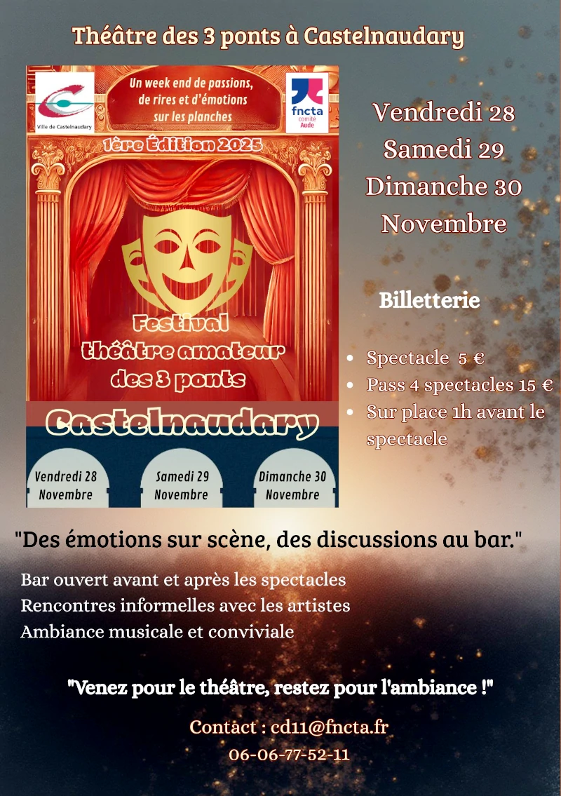 Festival amateurs au théâtre des 3 ponts à Castelnaudary